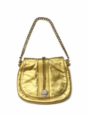 Y2K Juicy Couture Gold Leather Crescent Bag